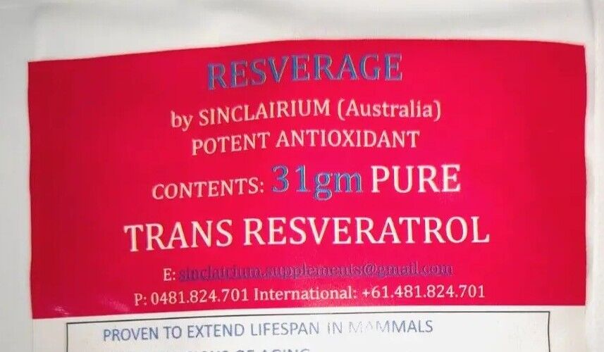 30g ORGANIC NATURAL RESVERATROL POWDER CERTIFIED 99% PURE!🧬 NMN Accelerator!