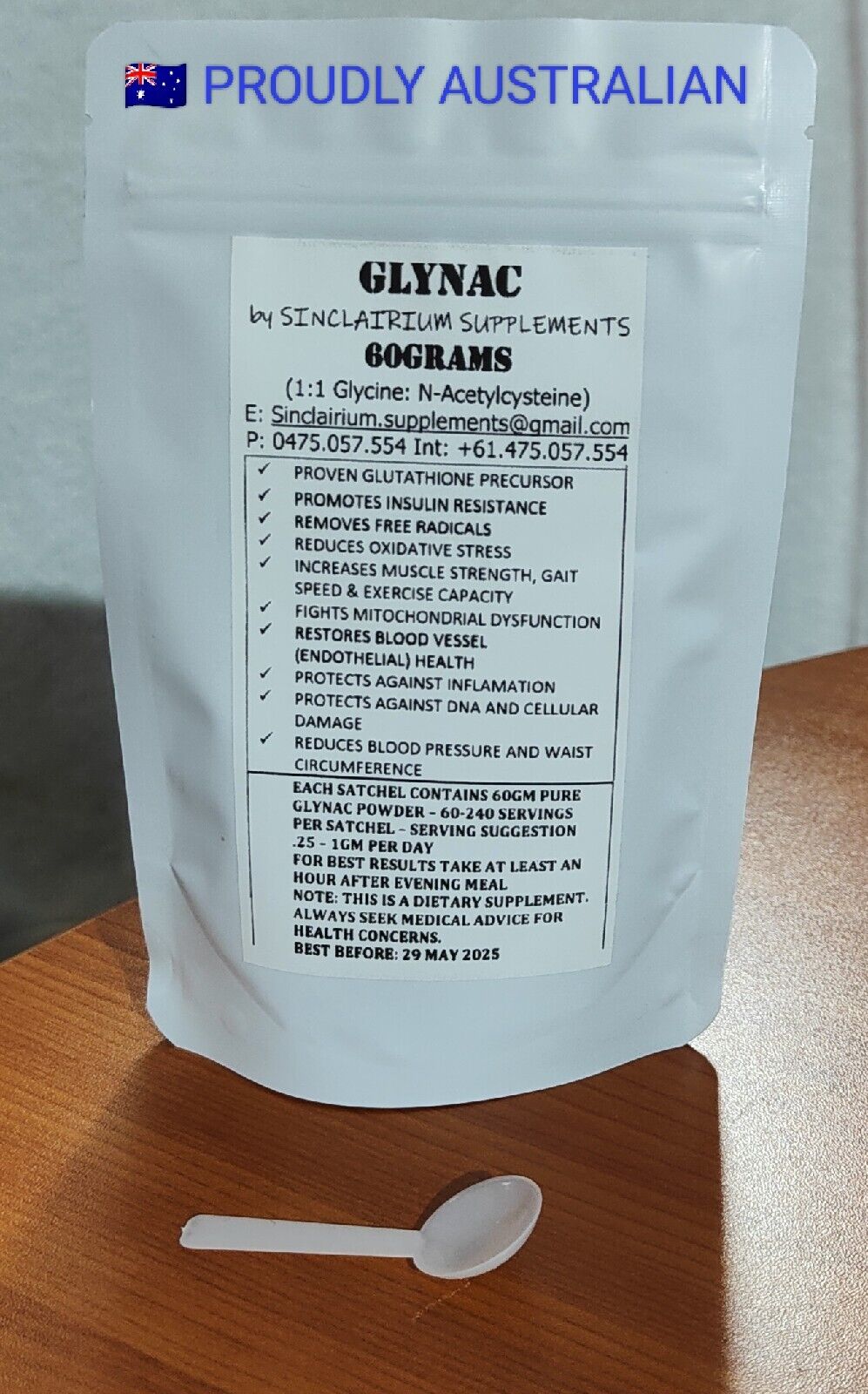 60g = 240capsules! GLYNAC (Glycine & NAC) Glutathione⬆️ anti-aging Lifespan 🇦🇺