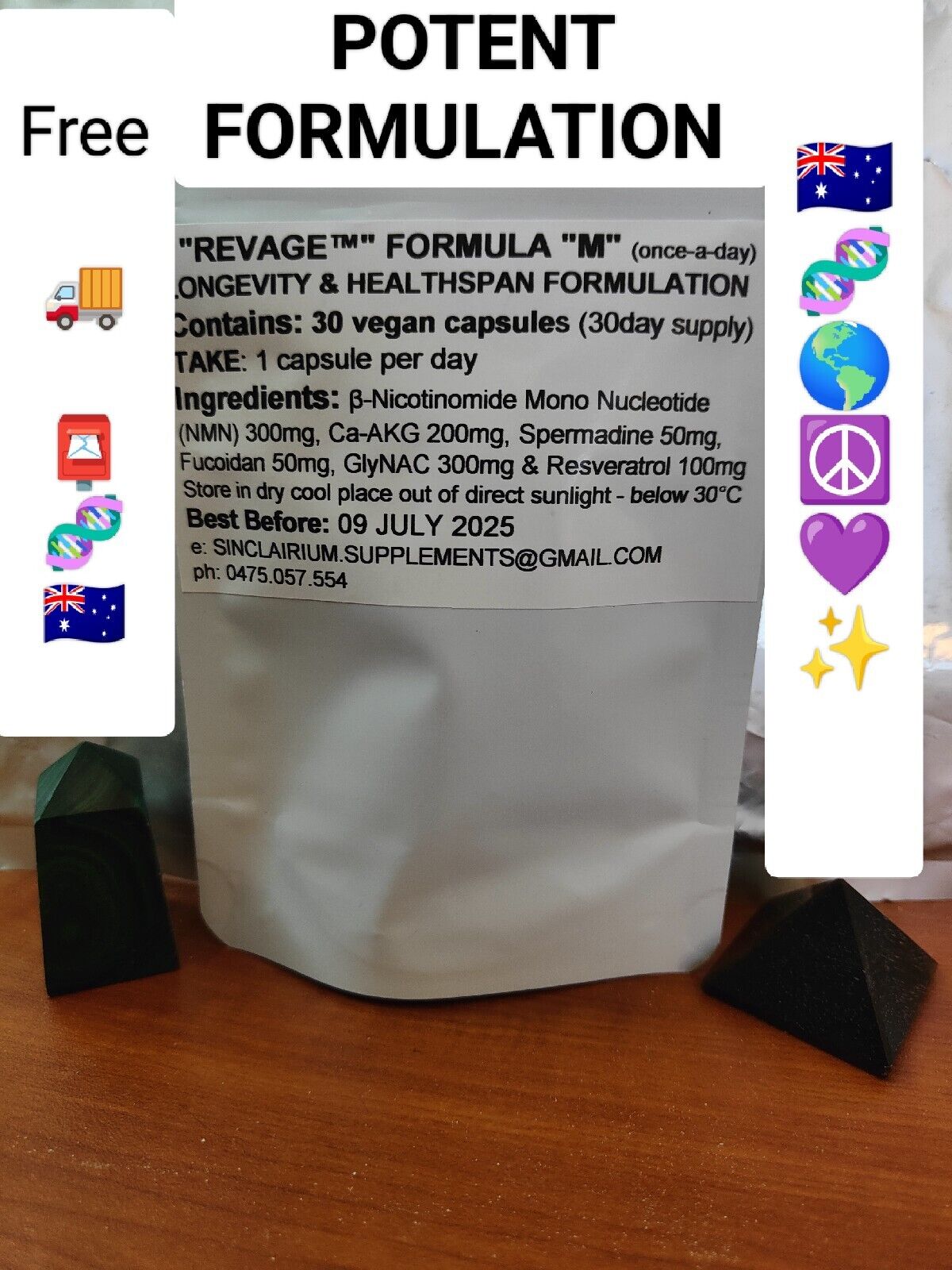 đ NMN RESVERATROL GlyNAC Ca-AKG SPERMIDINE FUCOIDAN SUPER-SERUM! đ¤¯ 30x Caps!
