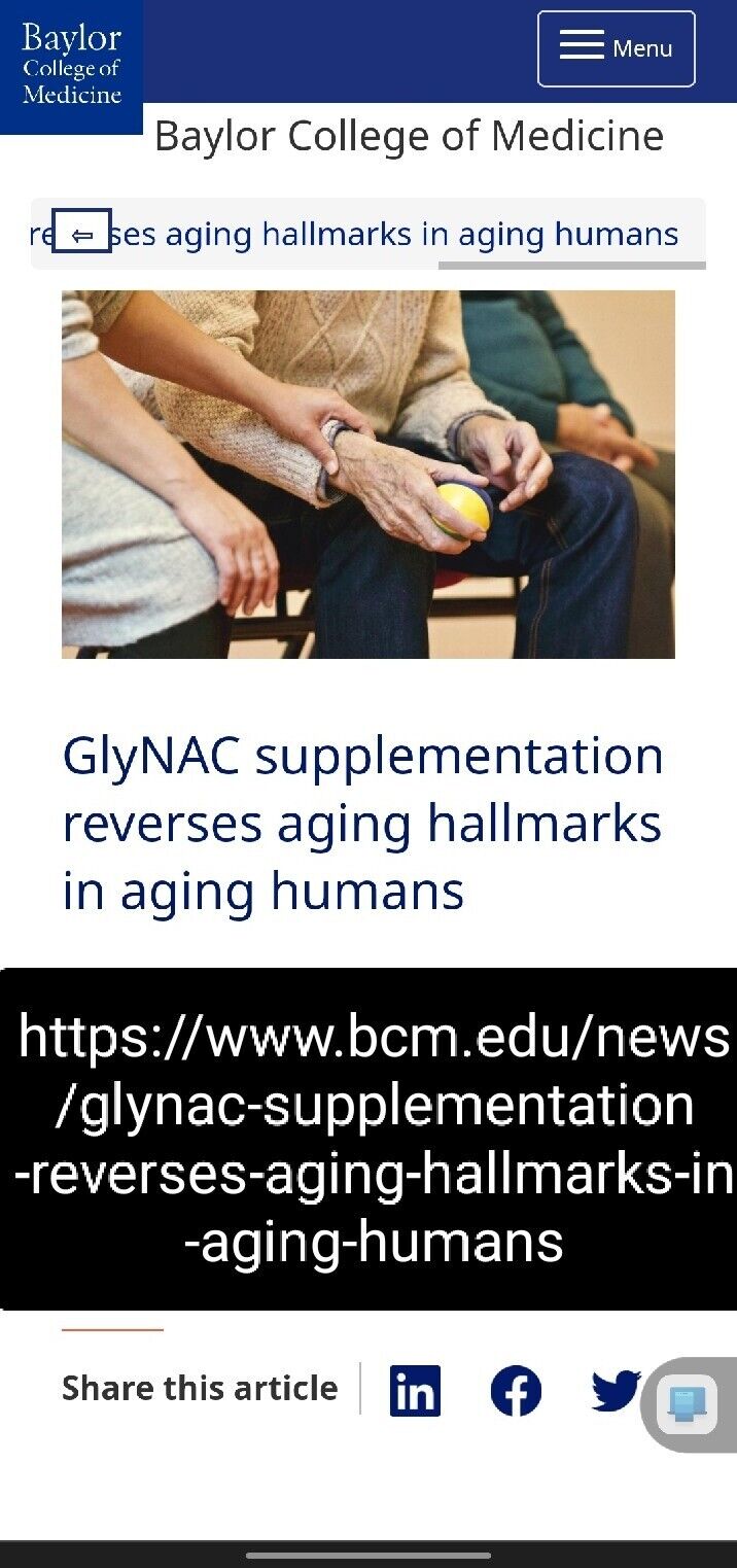 30G = 60 CAPSULES GLYNAC Glycine & NAC (N-acetylcysteine) 1:1 anti-aging formula! Glutathione 🇦🇺