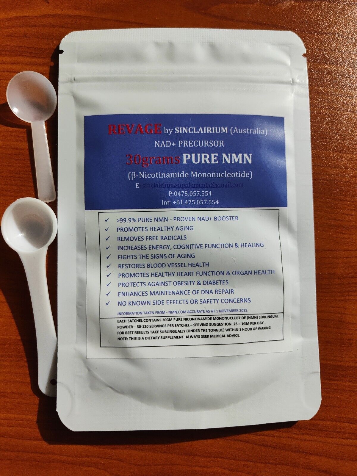 30g NMN HIGHEST PURITY 99.9%💪 NICOTINOMIDE MONONUCLEOTIDE NAD+ BOOSTER🦘