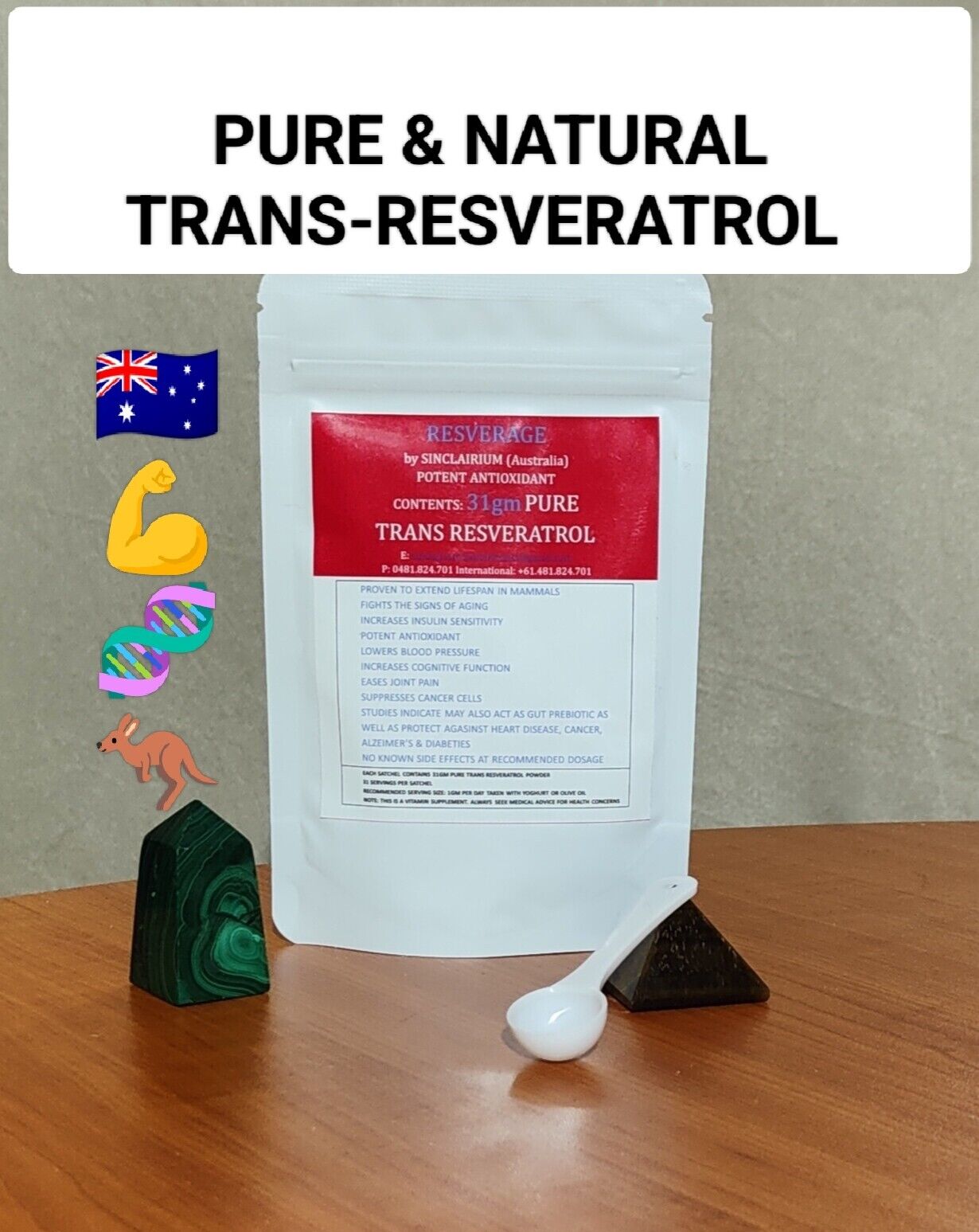 🦘60g (Sublingual NMN 99.9% + Resveratrol) ANTI-AGING COMBO Best ALLROUND NAD+⬆️