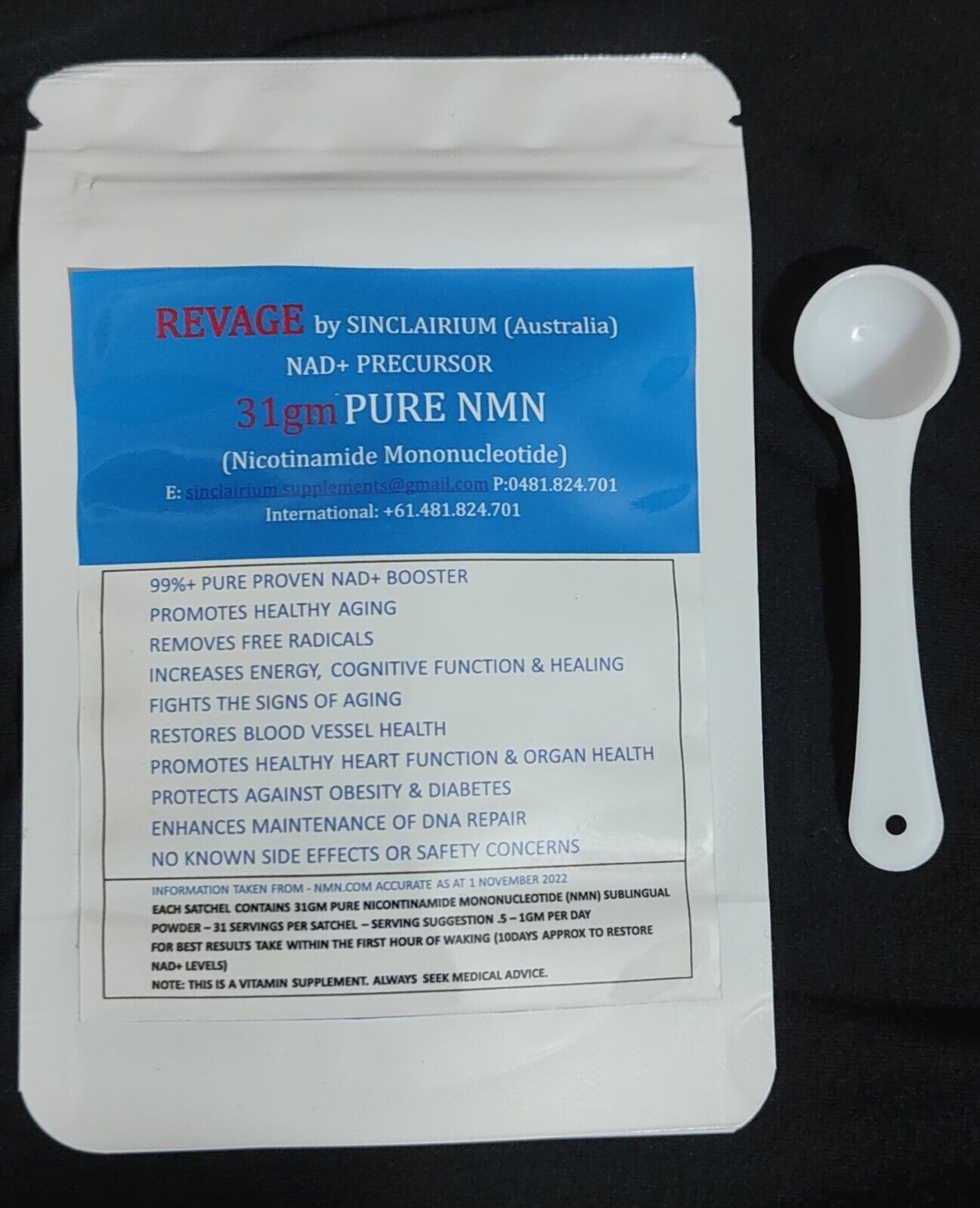 🦘60g (Sublingual NMN 99.9% + Resveratrol) ANTI-AGING COMBO Best ALLROUND NAD+⬆️