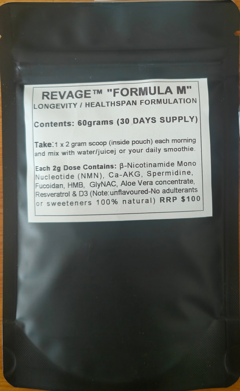 NMN RESVERATROL GlyNAC Ca-AKG SPERMIDINE FUCOIDAN "REVAGE FORMULA M"!