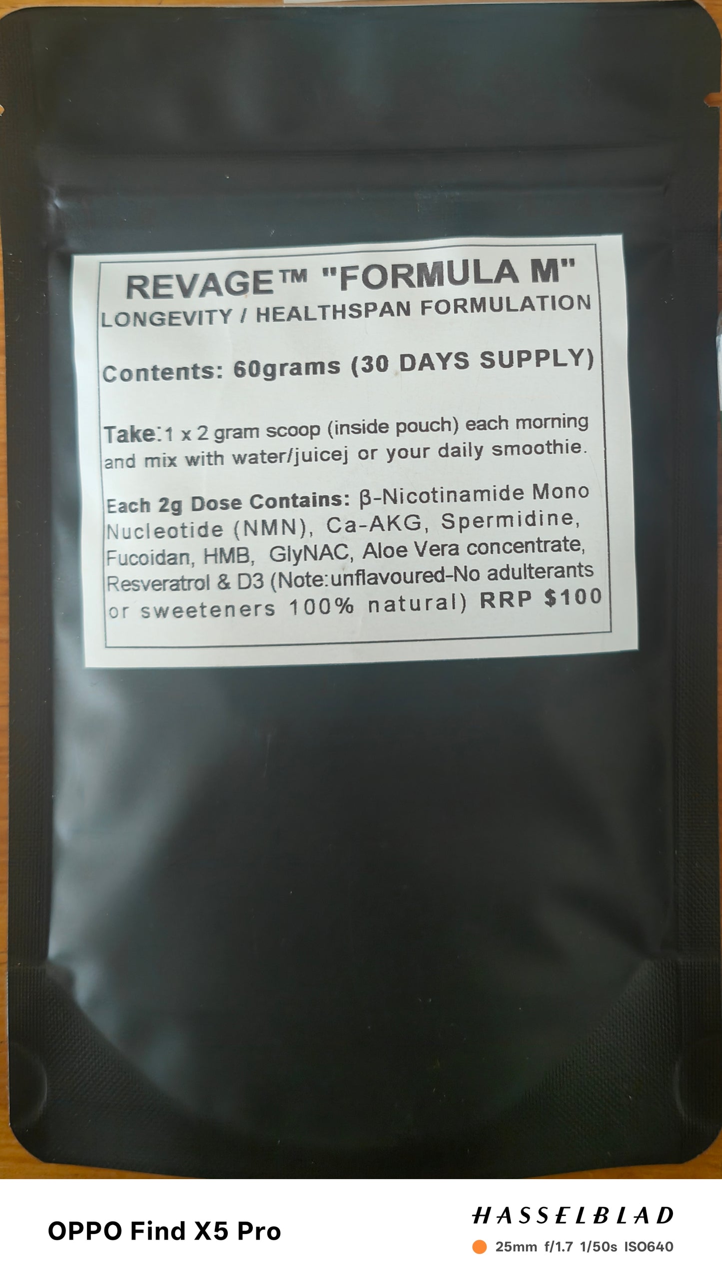 NMN RESVERATROL GlyNAC Ca-AKG SPERMIDINE FUCOIDAN "REVAGE FORMULA M"!