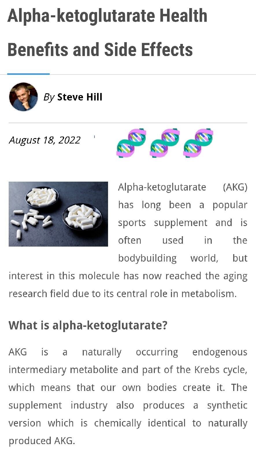 Calcium Alpha-ketogluterate (Ca-AKG) 30g 100% PURE! 4 months + supply 🇦🇺