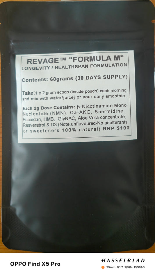 NMN RESVERATROL GlyNAC Ca-AKG SPERMIDINE FUCOIDAN "REVAGE FORMULA M"!
